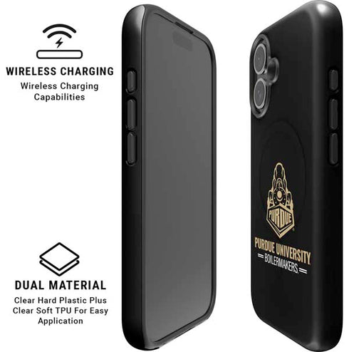 Purdue University Boilermakers Signature Logo iPhone 16 Plus Magsafe Impact Case